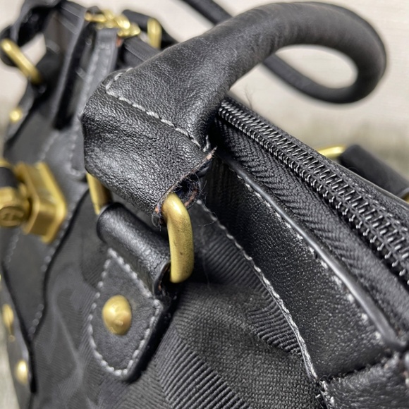 Etienne Aigner Black Signature Canvas Doctor-Style Satchel EUC - Picture 12 of 16